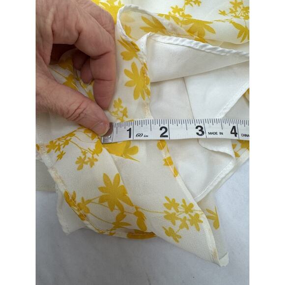 Y2K Tie-Back Show Po Yellow Floral Print Romper Jumpsuit Australia Yellow Small - Picture 3 of 9